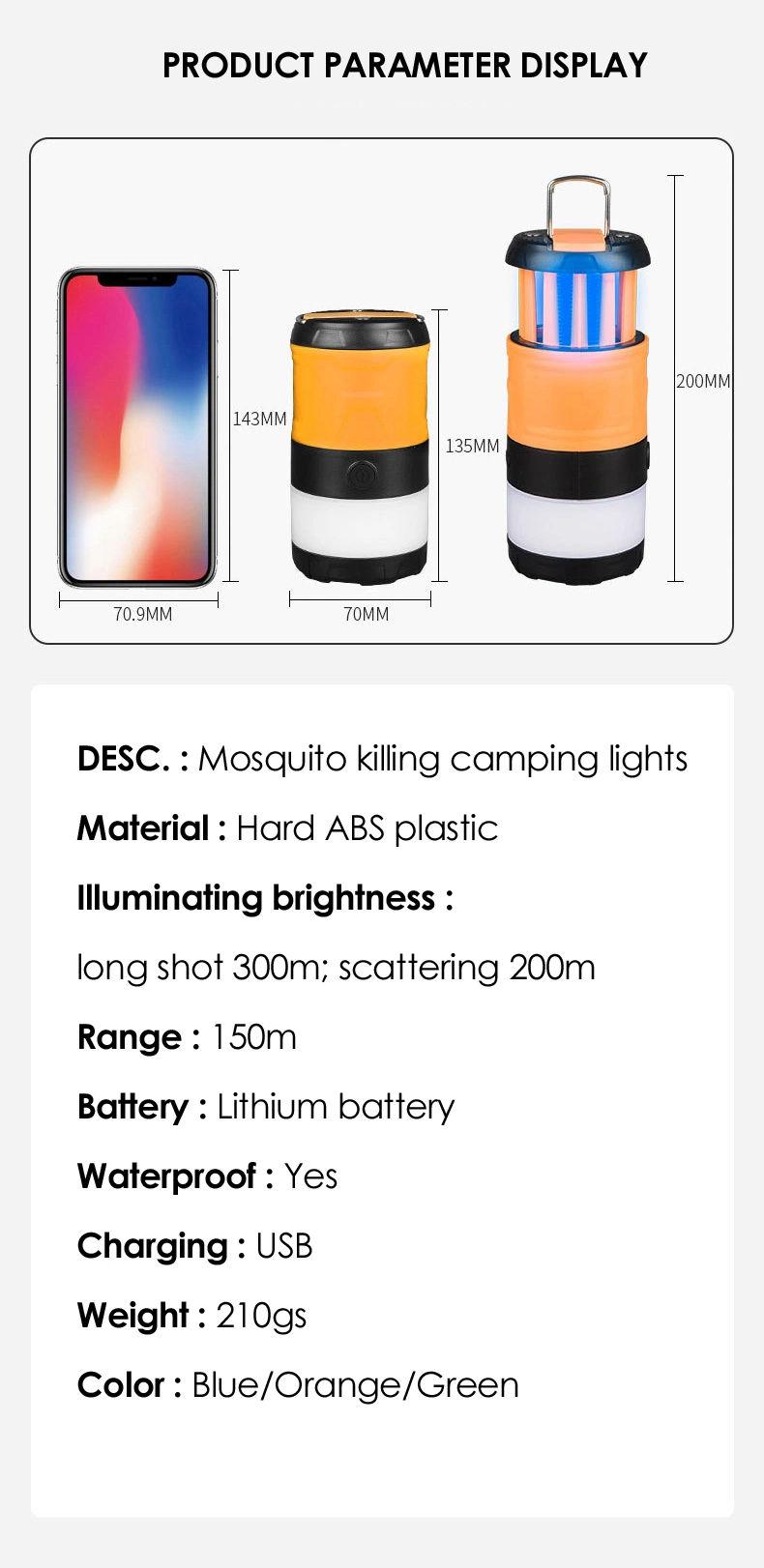 Camping Two Colors Long Endurance Telescopic USB Bug Zapper Rechargeable Battery Operated Multiple UV Light Mosquito Killer Lamp Electric Shock Insect Trap